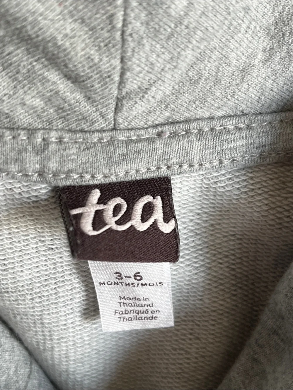 Tea Collection romper baby boy 3-6 months cotton long sleeve plaid cotton gray